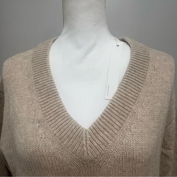 NWT Revolve One Grey Day cashmere v neck sweater size xs oversized - Picture 3 of 7